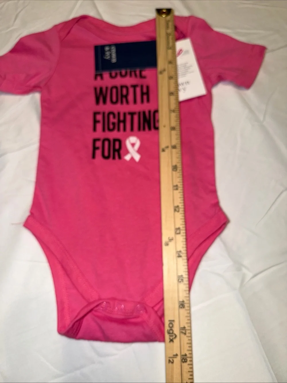 Crown & Ivy Pink Baby One-Piece - 'A Cure Worth Fighting For 18M